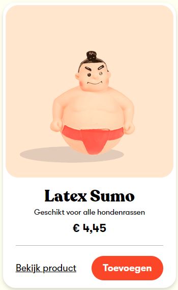 Latex sumo grappig kauwspeeltje voor honden